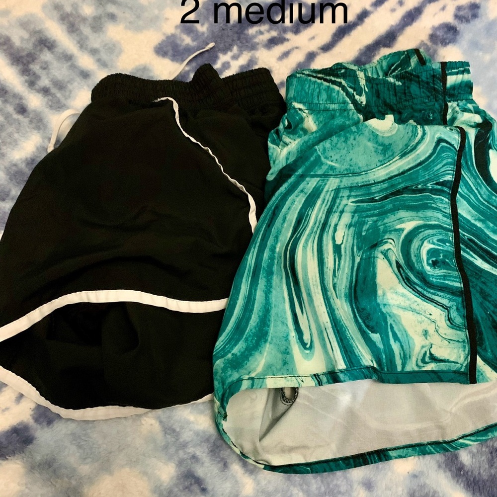 Black and Teal Athletic Shorts Set